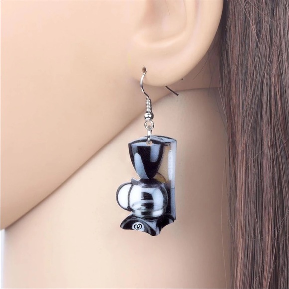 Coffee Pot Acrylic Earrings - Picture 3 of 6